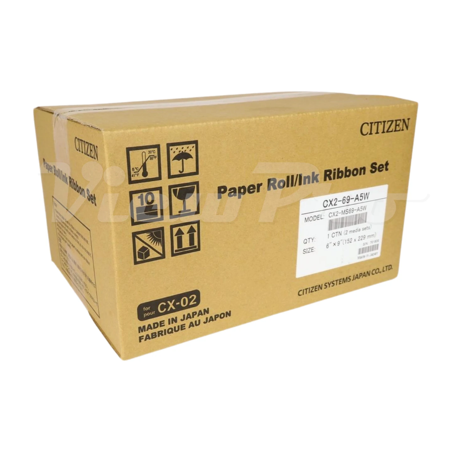 Citizen Media Box CX2-69-A5W Paper Roll-Ink Ribbon Set
