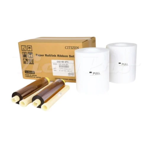 Citizen Media CX2-68-2PC Paper Roll-Ink Ribbon Set