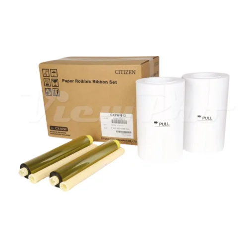 Citizen Media CX2W-812 Paper Roll-Ink Ribbon Set